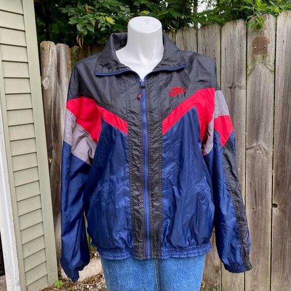 Nike Other - Vintage 90's Nike Swoosh Windbreaker Satin Multicolout Jacket XL